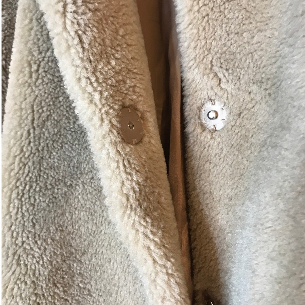 Zara Tan Sherpa Oversized Snap Front Bomber Jacket XS / S image 5