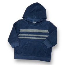 Janie and Jack Hoodie Boys Size 2T Navy Blue Pullover Sweatshirt with Pocket
