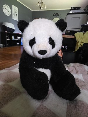 Douglas Cuddle Toy Panda Bear Plush Stuffed Animal Black White Realistic 12 inch