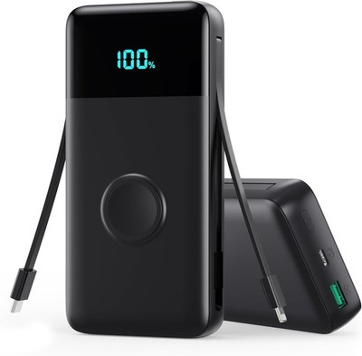 Power Bank 26800mAh mit i-Watch Ladegerät 25W PD+QC4.0 Powerbank mit 2 Kabel