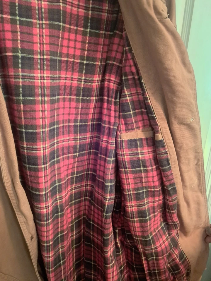 Vintage Saddlebred  Cotton Flannel Jacket Field Coat Small Brown - Image 3 of 4