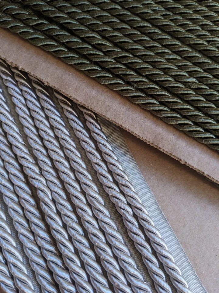 Costura cordón labial recorte trenza encuadernación tapicería almohadas artesanías 15 yardas musgo salvia Foto 2 de 4