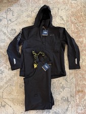 NEW AFTCO HYDRO BIB and Jacket LARGE Black WATERPROOF COLD WEATHER RAIN SUIT