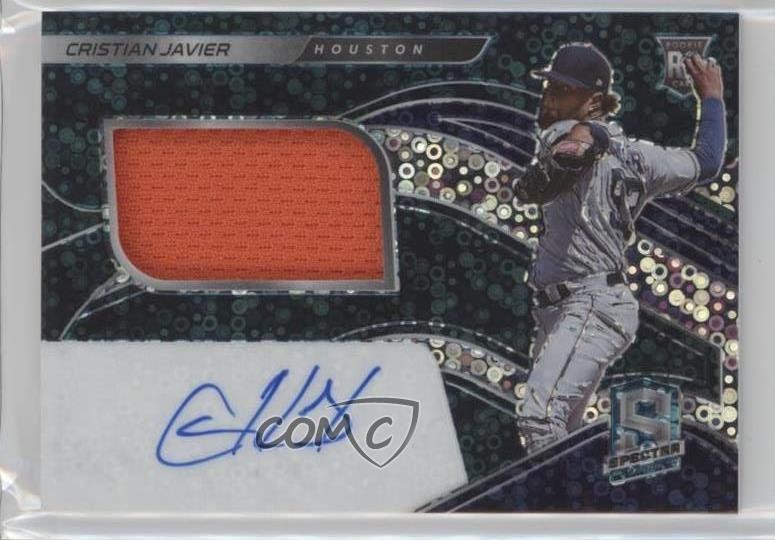 2021 Spectra Rookie Jersey Neon Blue Prizm 7/99 Cristian Javier Auto RC 0q79