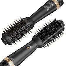 Upgraded 2-in-1 Blow Dryer Brush with Heated Comb, 110-120V Flat Iron Hair St...