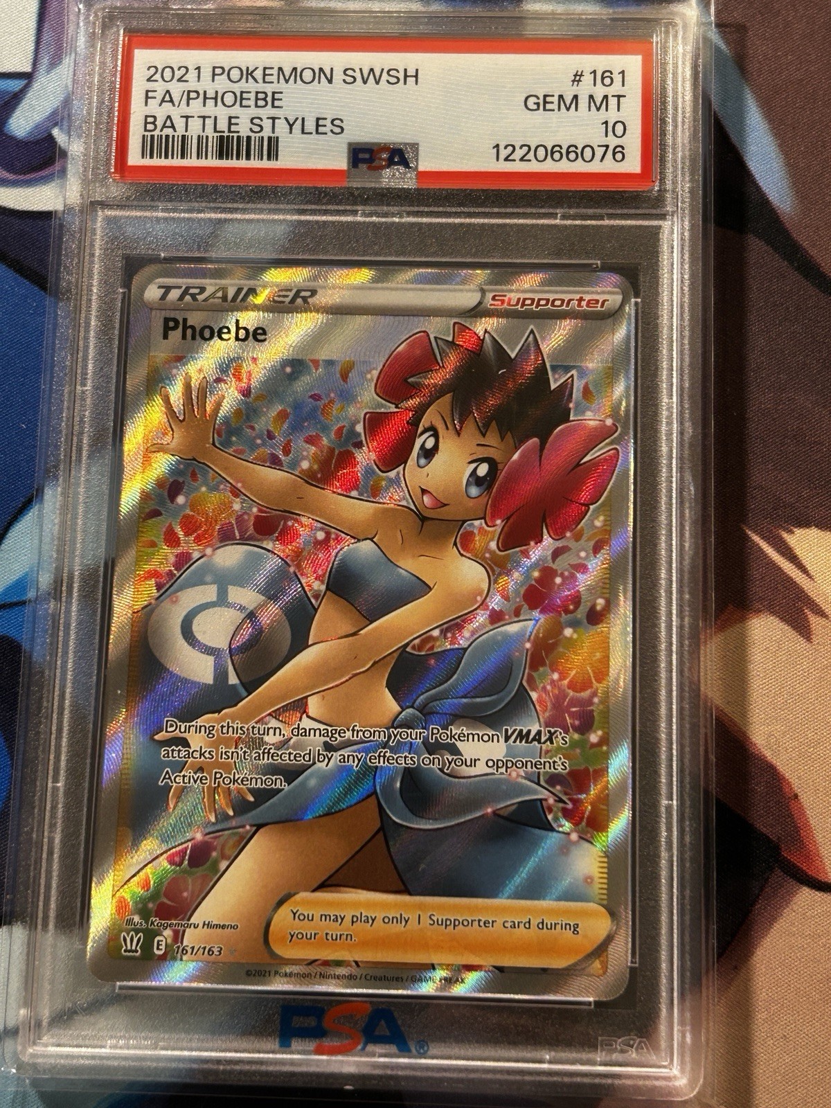 2021 Phoebe PSA GEM MT 10 Pokemon Sword And Shield Battle Styles #161 Supporter
