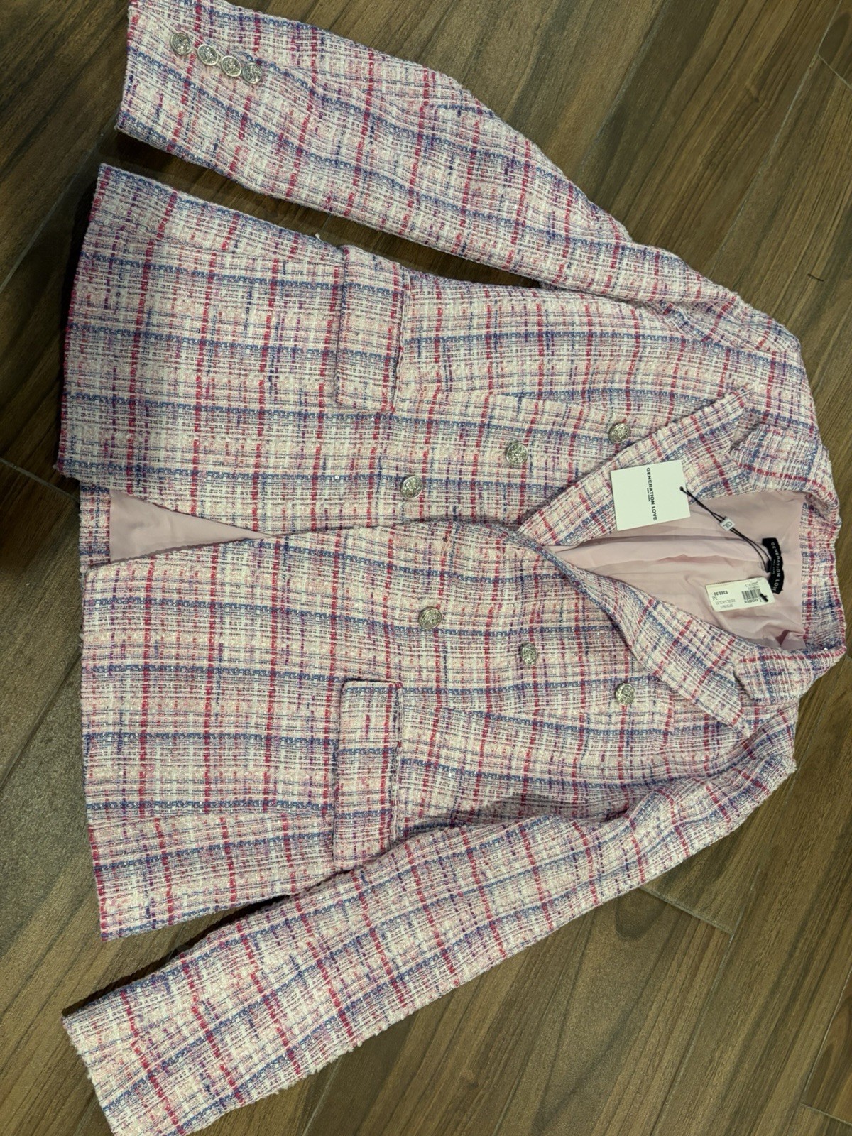 Generation Love Women's Pink Tweed Jacket