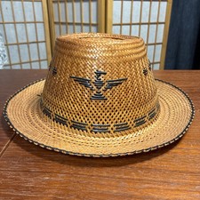 Vintage Hand Woven Ratan Child s Hat 21.5