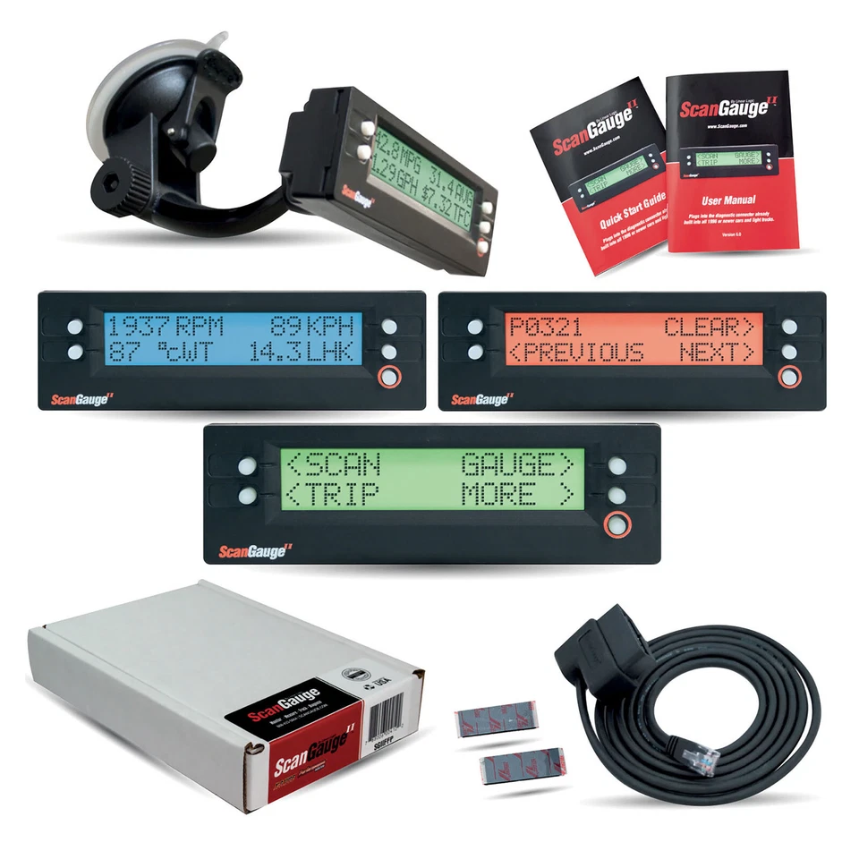 SCANGAUGE 2 OBD2 Digital Gauge Scan Tool Trip Computer With Window Mount   - image 2 of 4