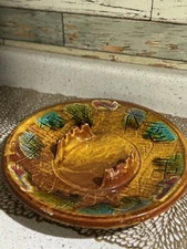 California Large Ashtray Colorful Glaze USA E22 Art Pottery