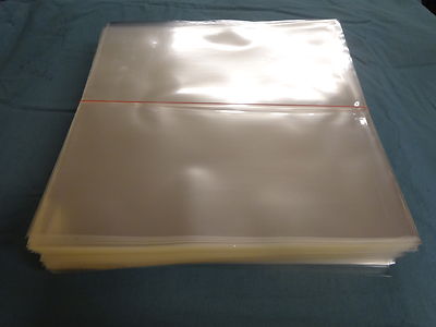 100 CRYSTAL CLEAR PLASTIC LP SLEEVES 322 X 322 X 0,10 MM