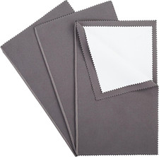 3PCS Dark Gray Silver Polishing Cloths, 10"X12" Jewelry Cleaning Cloths for Gold