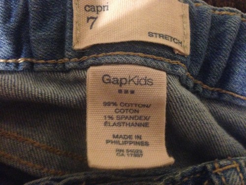 GAP Kids Capri Stretch with Elastic Waist Blue Jeans Size 7 Great Price!! - Picture 6 of 6