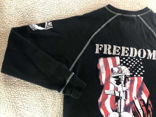 RideRDie schwarzes Langarmshirt gerippt Medium: Freedom Is Not Free - Bild 9 von 11