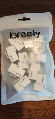 IGREELY RJ45 Keystone Jack 10 Pack CAT.6 Ethernet Cable Patch Panel Wall Plate