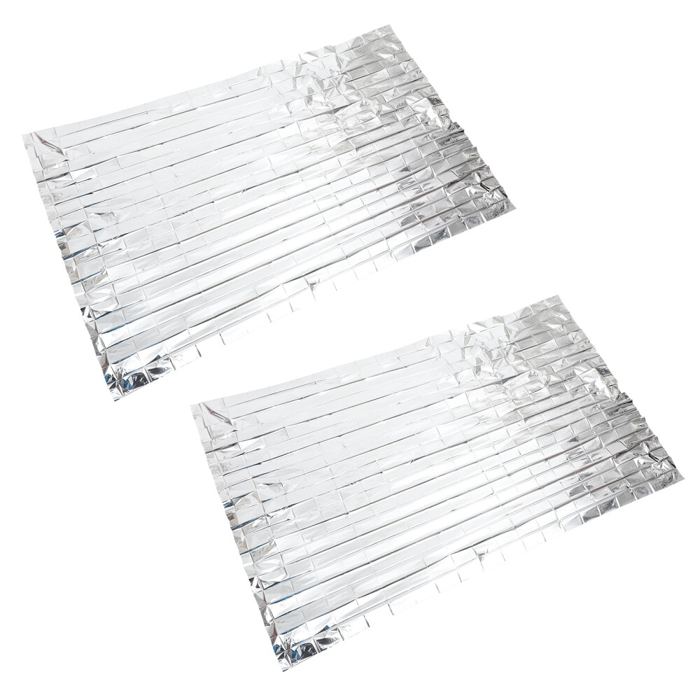 2 piezas mantas térmicas seguras de emergencia Mylar cubierta de lona para piscina