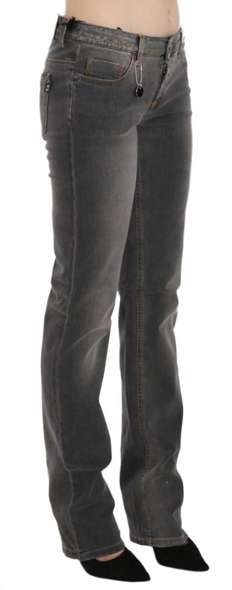 Jean Cropé Gris C'N'C Costume National – Taille 26 IT 40, Stretch, Fabriqué En Italie