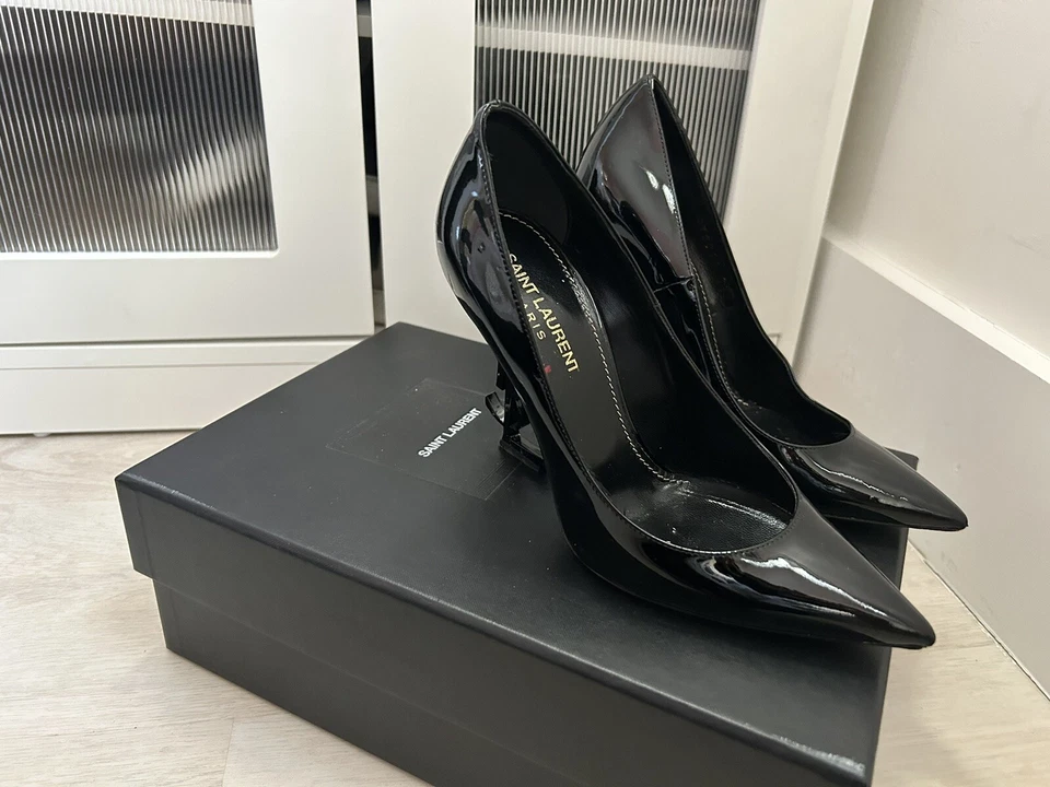 saint laurent opyum pumps All Black Patient Leather Size 6 - Image 2 of 4