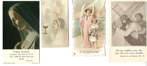 VINTAGE FOUR PRAYER/HOLY CARDS VIRGIN-1st COMMUNION GIRL-ARCHANGEL S. RAPHAEL - Photo 1/1
