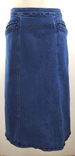 Vintage National Denim Skirt - Size PS - Blue - Pockets - Cotton Blend