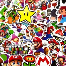 5-100 pcs Super Mario Bros Gamer Stickers, Princess Peach Luigi Laptop Decals