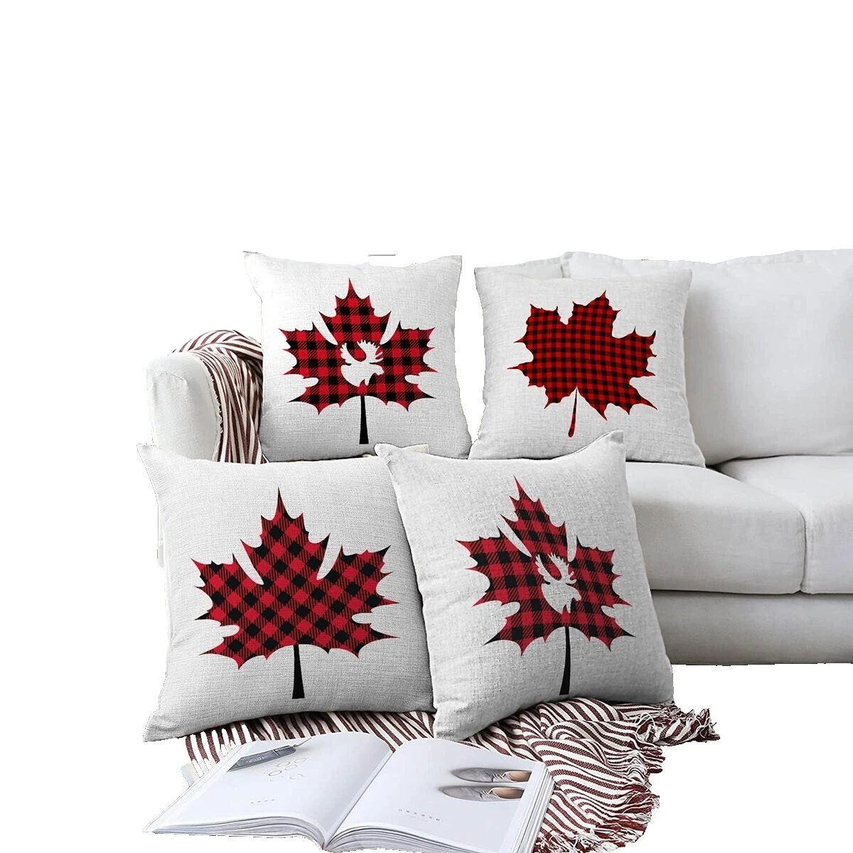 Plaid Holiday Pillows Velvet
