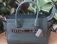 Coach 12119 swagger 27 Leather satchel handbag Dark Turquoise ✨️New with Tags✨️