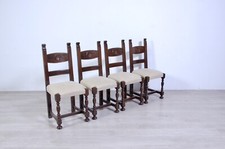 4 antiche sedie rocchetto periodo 800 in legno massello di noce Antiquariato 