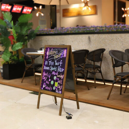 Large LED Magnetic Chalkboard Sandwich Board Restaurant Store Business Menu Sign - Picture 4 of 12