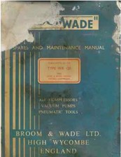 Broomwade WR120 Air Compressor Operators Manual with Parts List