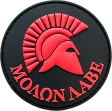 MOLON LABE SPARTAN HELMET BLACK OPS RED PVC TACTICAL MILITARY MORALE HOOK PATCH
