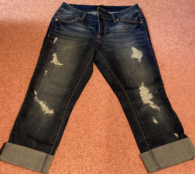 1822 Denim Cuffed Capri Crop Soft Stretch Woman’s Jeans Size 28