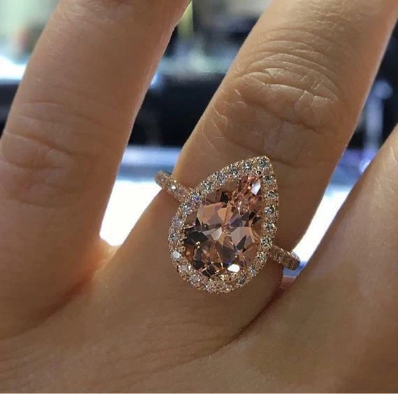 Rose shaped diamond online ring