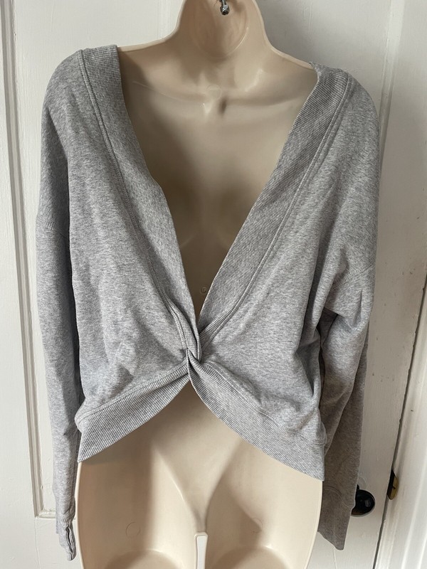 Offline By Aerie GRAY Reversible Twist Back Sweatshirt Size Small