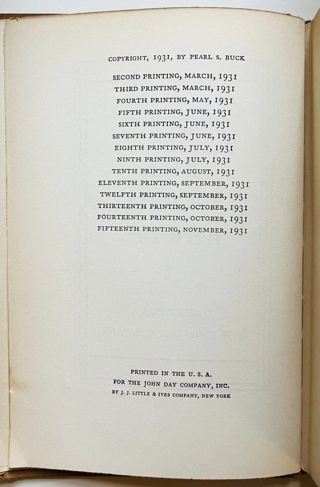 Pearl Buck / The Good Earth 1st Edition 1931 🏅 Foto 2 de 4