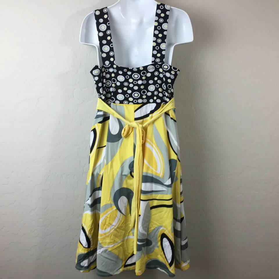 My Michelle Girl's 黄色礼服教堂几何图案黑色灰色白色 8 码 — 第 4/4 张图片