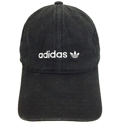 Adidas Trefoil Hat 3 Stripe Spell Out Script Logo Baseball Sports Dad Ball Cap