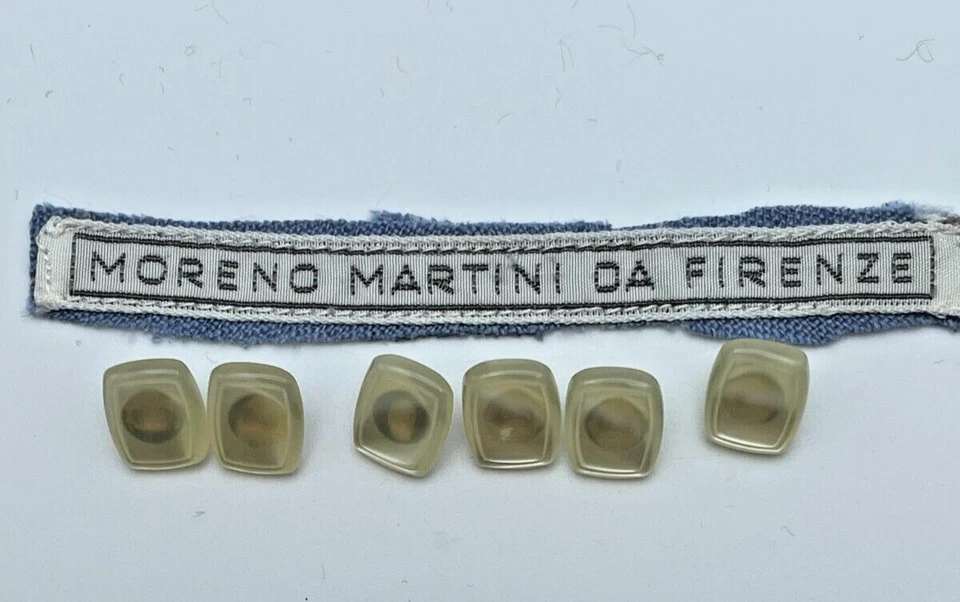 Moreno Martini Da Firenze Square Replacement Shank Buttons White Pearlized Set 6 - Image 2 of 4