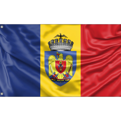 Flagge Bukarest, Rumänien, einzigartiges Design, 3 x 5 Fuß / 90 x 150 cm, hergestellt in der EU