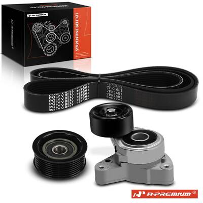 A-Premium 3x Serpentine Belt Drive Component Kit for Honda CR-V 2012-2014 2.4L