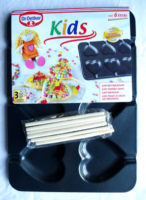 Dr. Oetker Lolli Herzen Kids Herzbackform inklusive 6 Sticks Kinder Backform