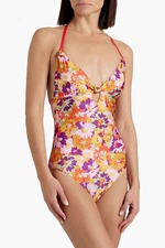 Zimmermann, Knotted Halterneck Swimsuit, NEW, Floral Print , 0 ZIM 8 UK 2/4 US