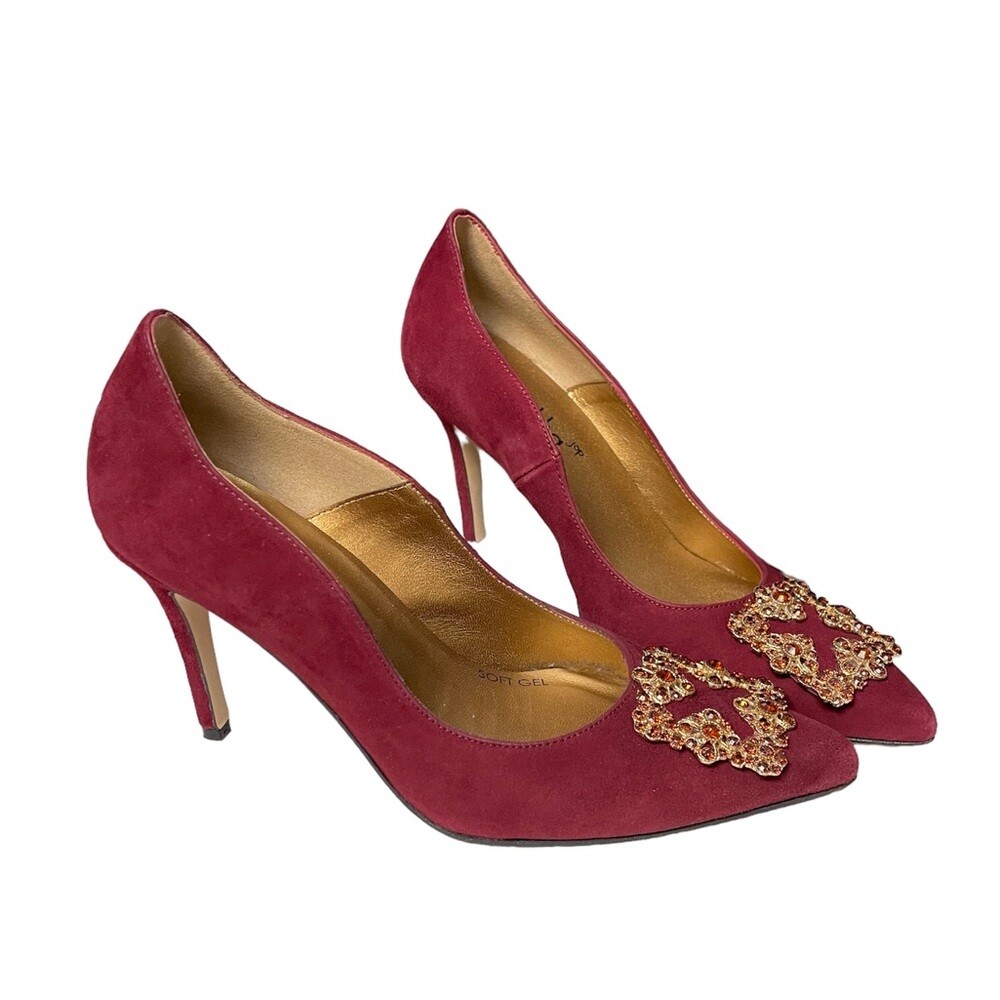 シューズ・サンダルその他 CASADEI Woman Pumps Burgundy 1F940100MC11554108 Superblade Patent Leather Slingbacks in Coral for Women