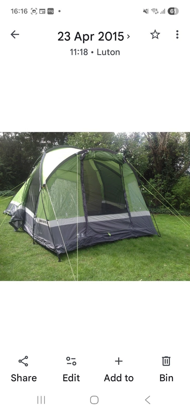 High Gear Gobi Elite 4, Green 4 Person Tent. Bargain family tent.