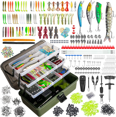 4 Layers Fishing Tackle Box, 605Pcs Fishing Gear Kit with Lures, Small Tool  Kit | eBay