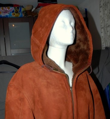 TOP Gewachsen Lammfelljacke + Kapuze Fell Pelz Lammfellmantel Lammfell 46/XL
