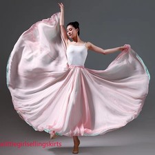 Long Dance Skirt Full Circle Swing Ballet Belly Practice Performance Dress