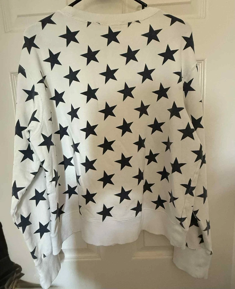 Sudadera vintage Marc Jacobs con estampado de estrellas para mujer talla L suéter blanco Foto 4 de 4