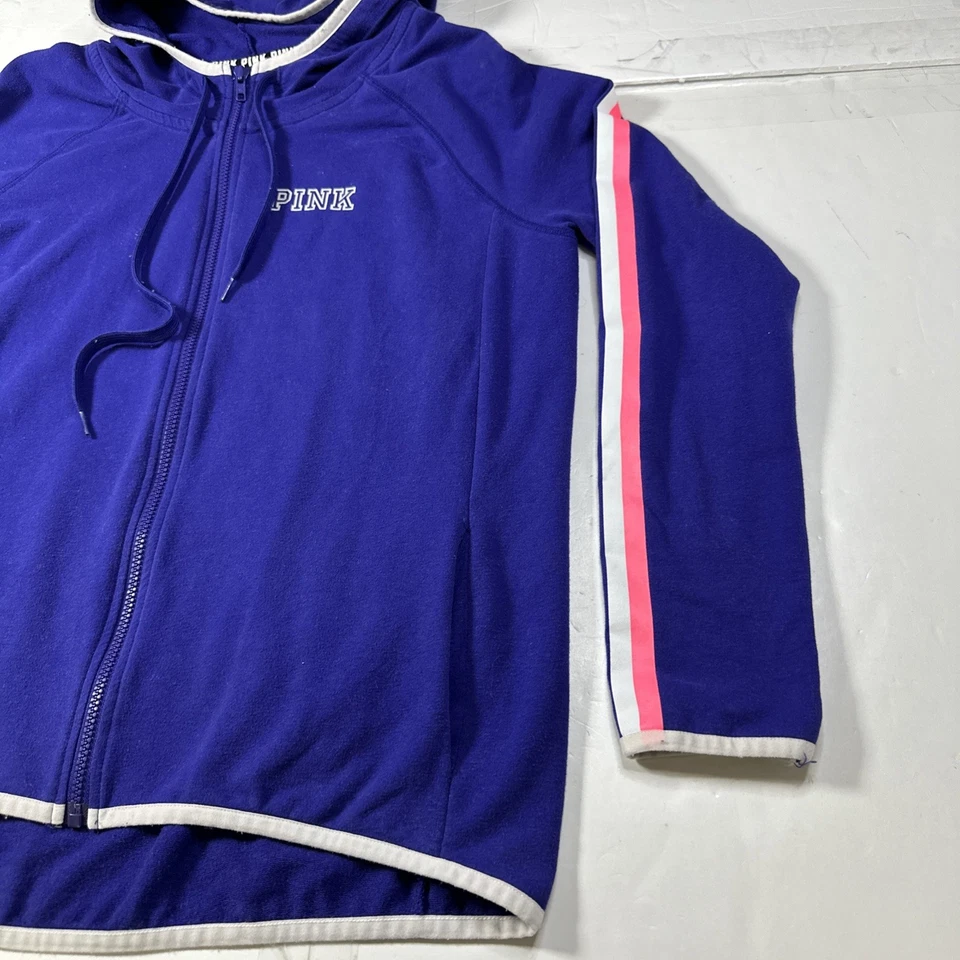 Sudadera con capucha para mujer Victoria's Secret rosa manga larga cremallera completa azul talla L #2318 Foto 3 de 4