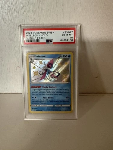 2021 POKEMON SWORD & SHIELD SHINING FATES #SV027 INTELEON-HOLO PSA 10